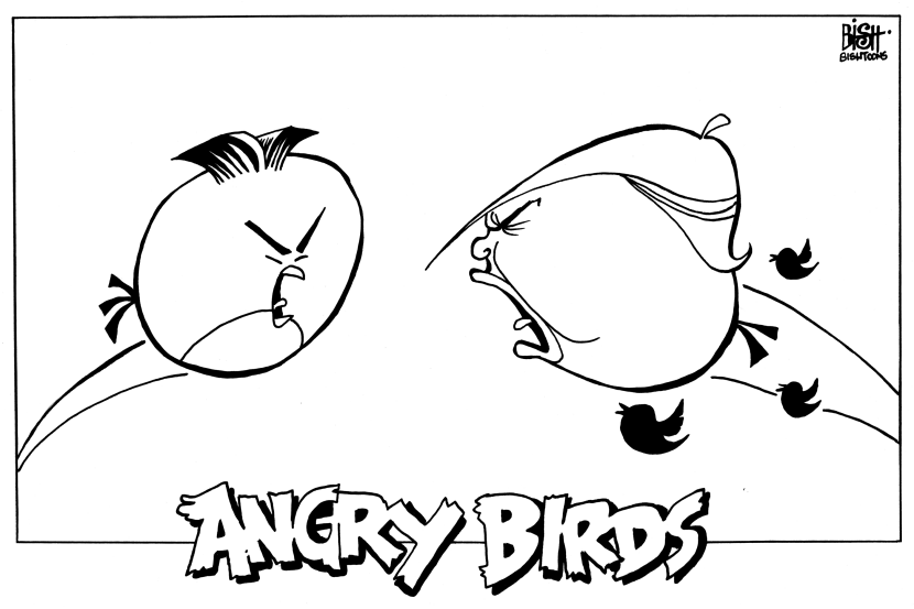 ANGRY BIRDS WITH NUKES, B/W