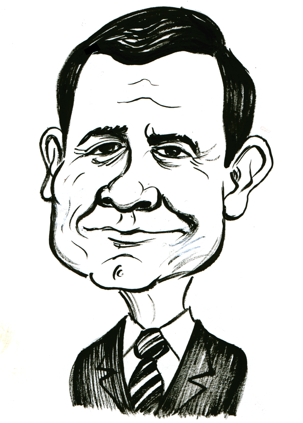 John Roberts caricature - B&W