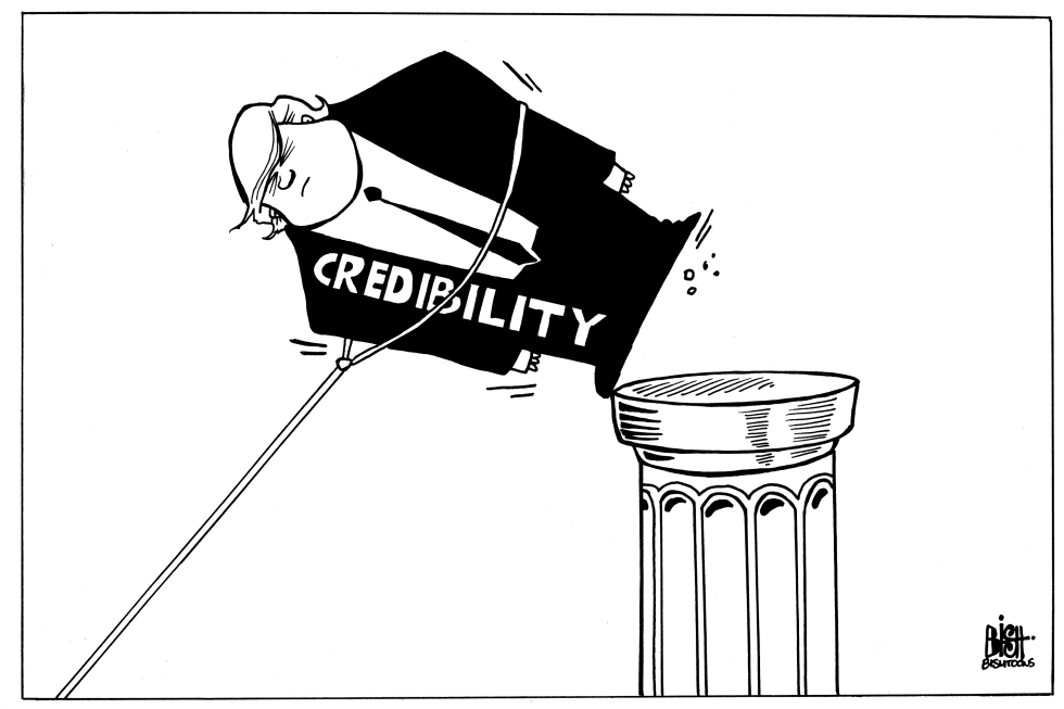 TRUMP CREDIBILITY, B/W