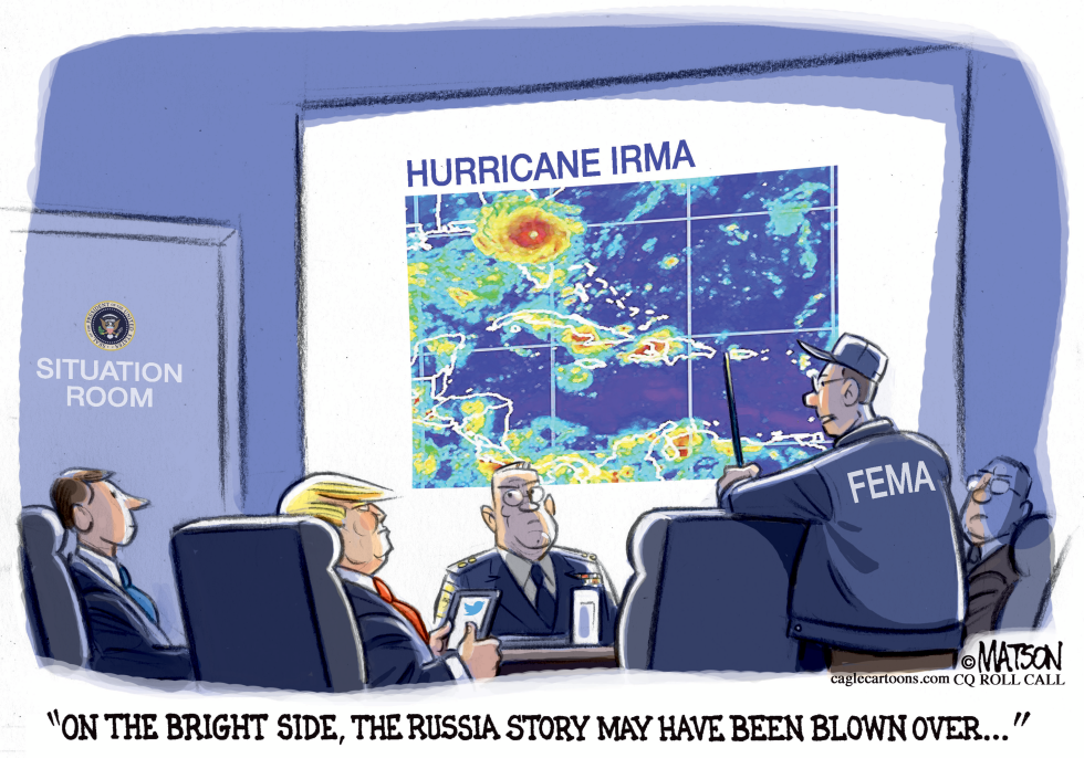  TRUMP MONITORS IRMA NEWS FORECAST by RJ Matson