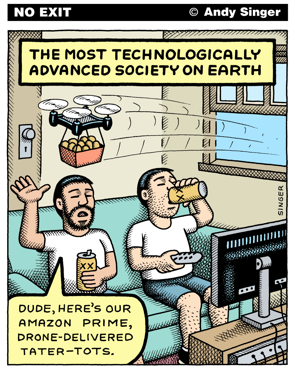 Drone Delivered Tater Tots color version