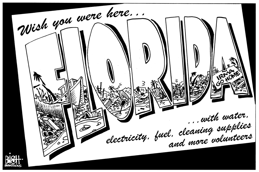 FLORIDA HURRICANE CLEAN UP, B/W
