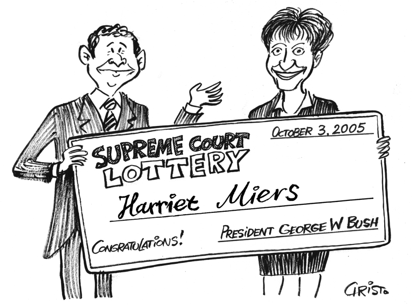 Harriet Miers - the Lucky Winner - B&W