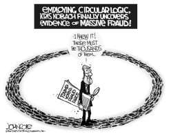 KRIS KOBACH AND FRAUD BW by John Cole