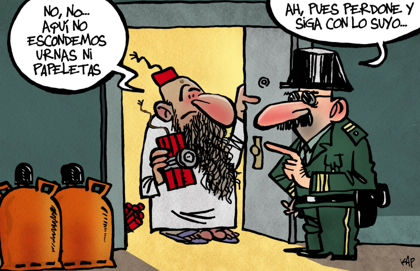 La policia busca urnas en Cataluña