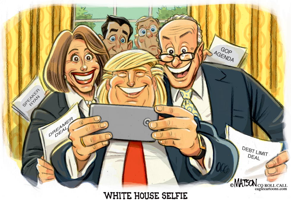 Chuck and Nancy in White House Selfie