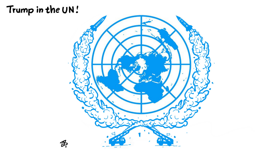  TRUMP IN THE UN by Emad Hajjaj