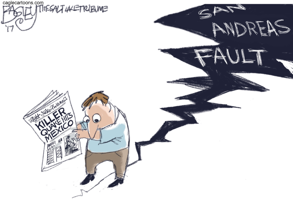  EARTHQUAKE WARNING by Pat Bagley