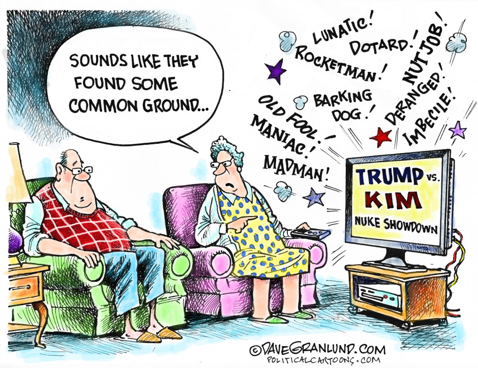 Trump vs Kim insults COLOR
