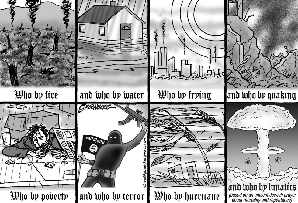 Who By Yom Kippur cartoon bw