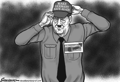 HITLER'S NEW HAT BW by Steve Greenberg
