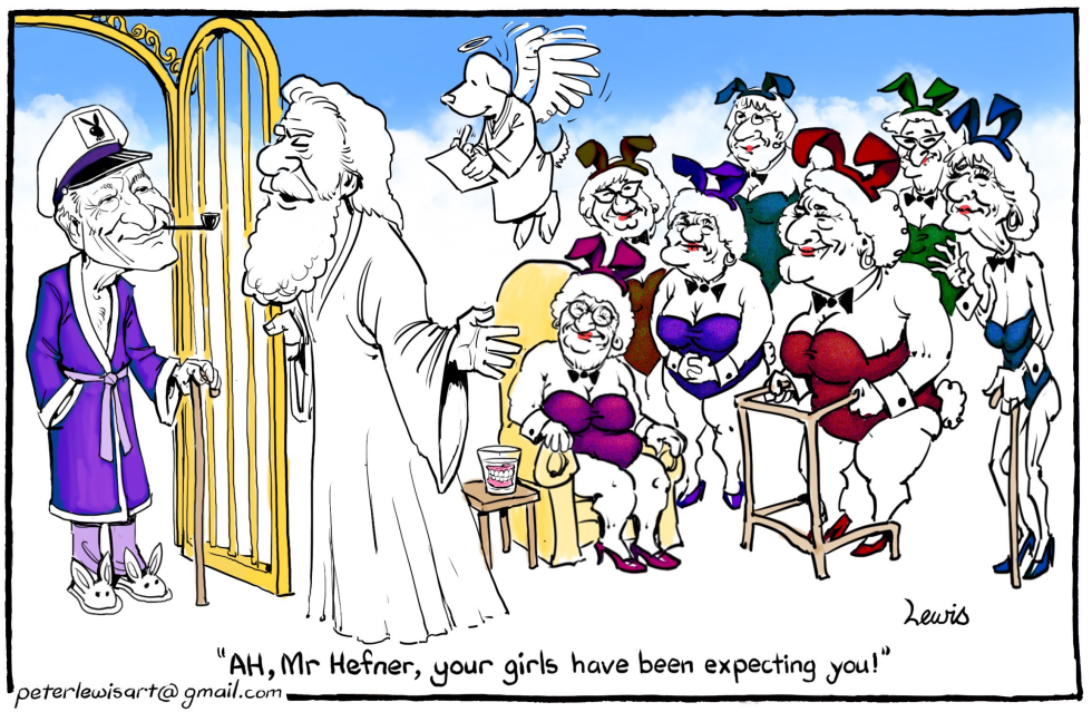 Hef joins his heavenly bunnies