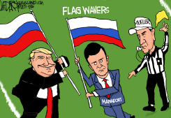 TRUMP NFL FLAG WAVING by Jeff Darcy
