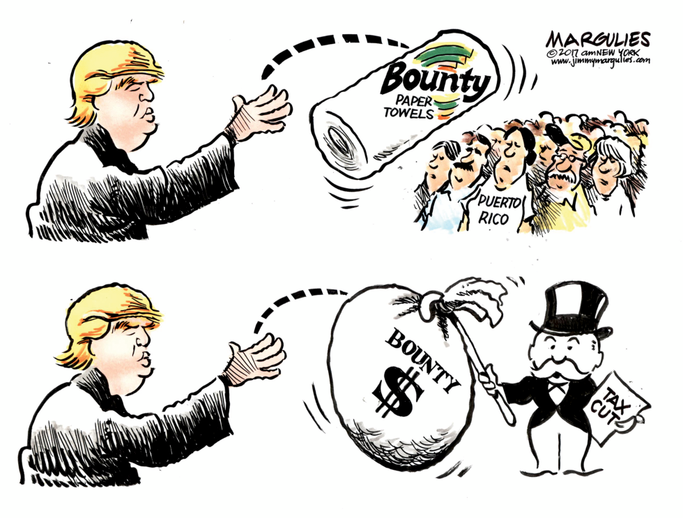 Trump tosses paper towels color