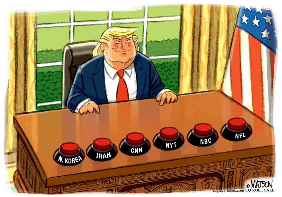 Trump Finger on Nuclear Buttons