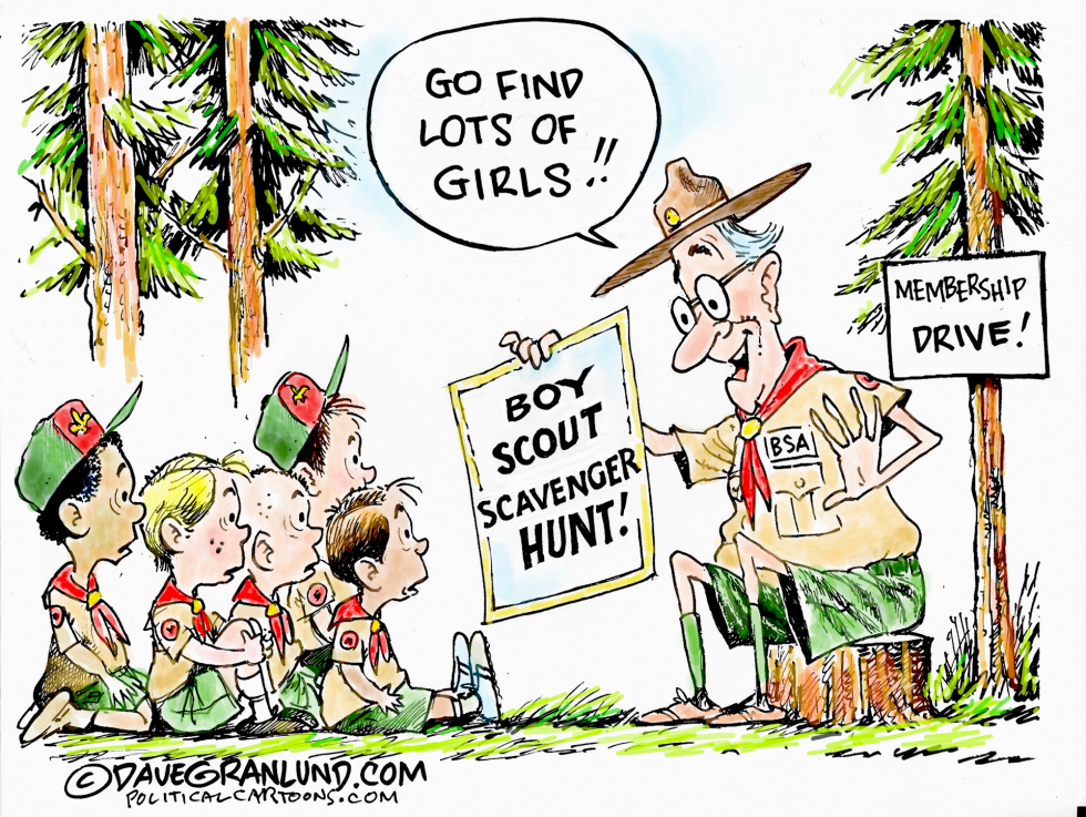 Boy Scouts and girl members COLOR