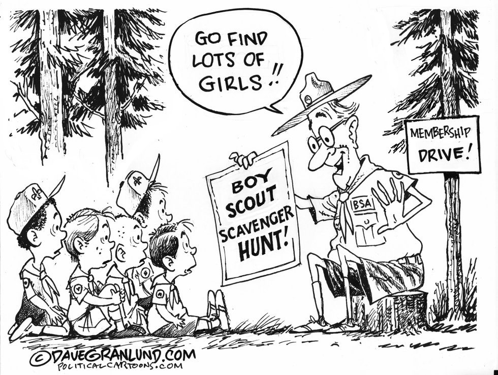 Boy Scouts and girl members