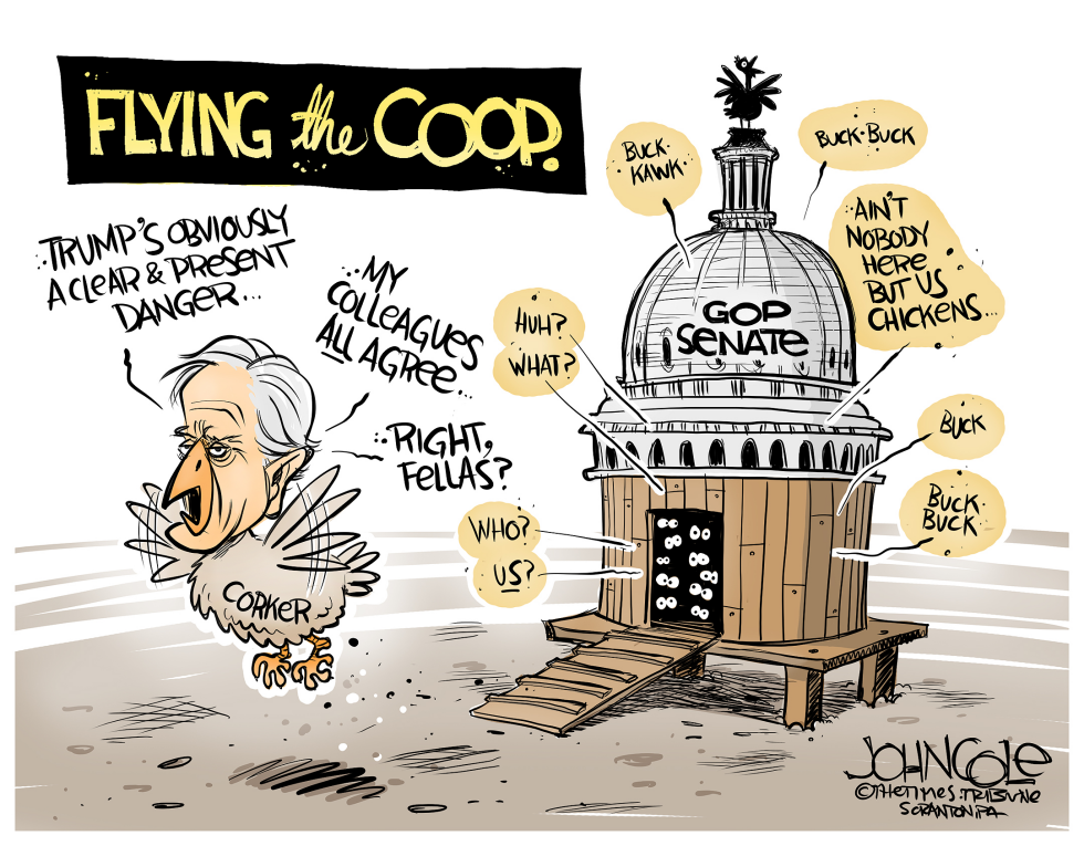 Corker flies the coop