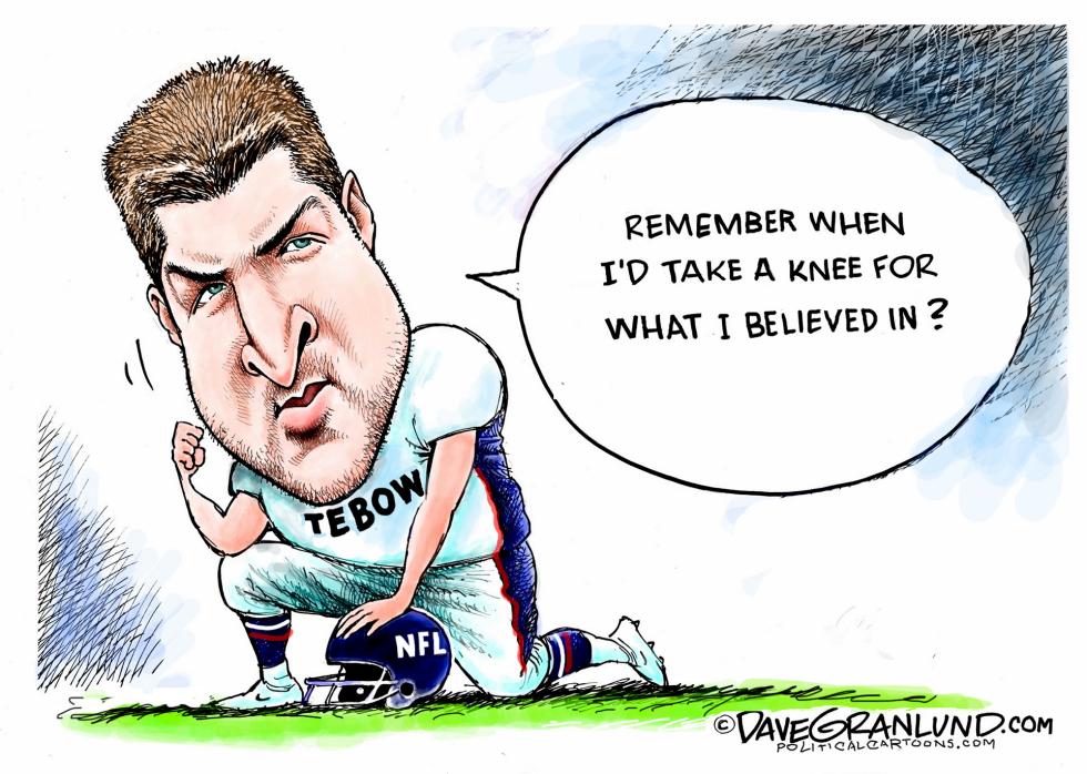  TAKING A KNEE NFL by Dave Granlund