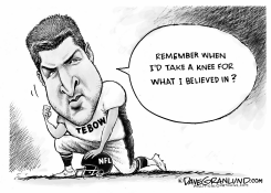 TAKING A KNEE NFL by Dave Granlund