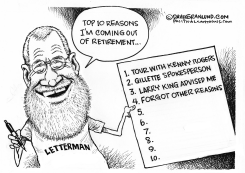 LETTERMAN OUT OF RETIREMENT by Dave Granlund