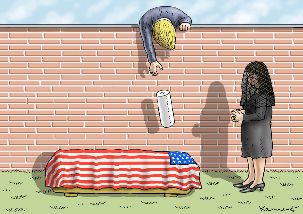 Trump - Grieving Widow and Paper Towels