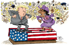 TRUMP AND FREDERICA WILSON by Daryl Cagle