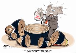 GOP FINDS TAX REFORM BILL IN RUSSIAN NESTING DOLL by R.J. Matson