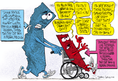 TAX DEPENDENT STATES by Daryl Cagle