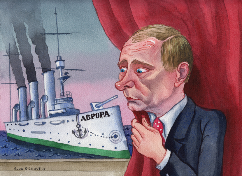 Putin and Cruiser Aurora