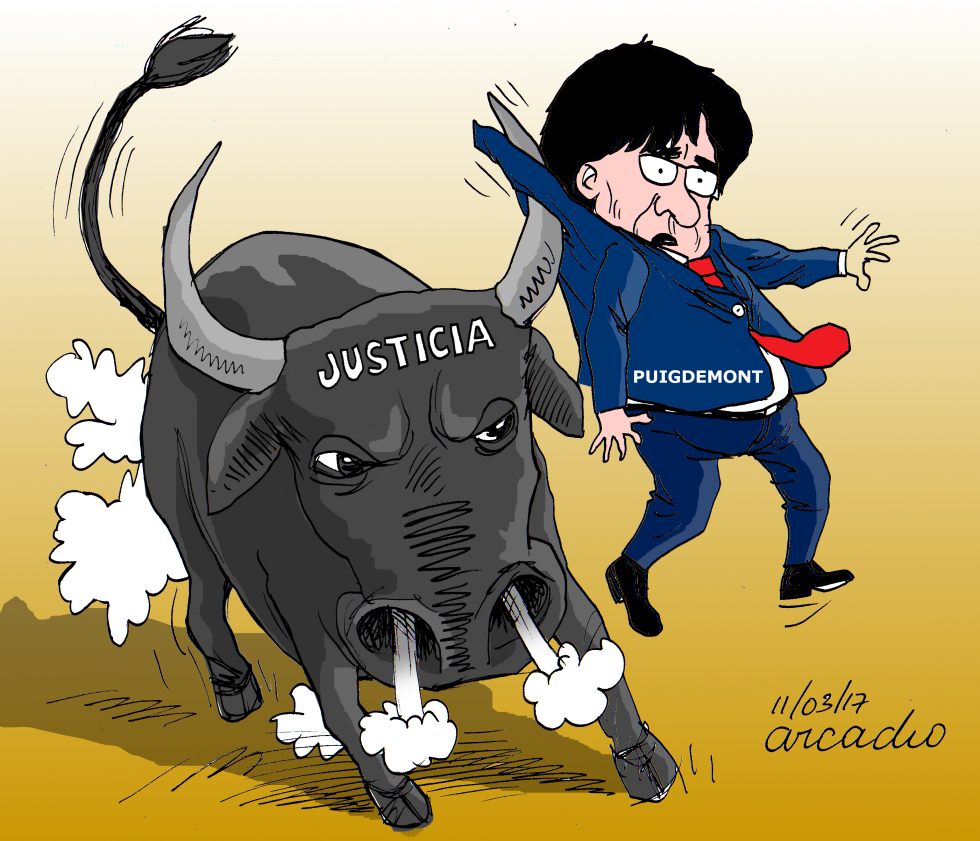 Puigdemont atrapado por la justicia