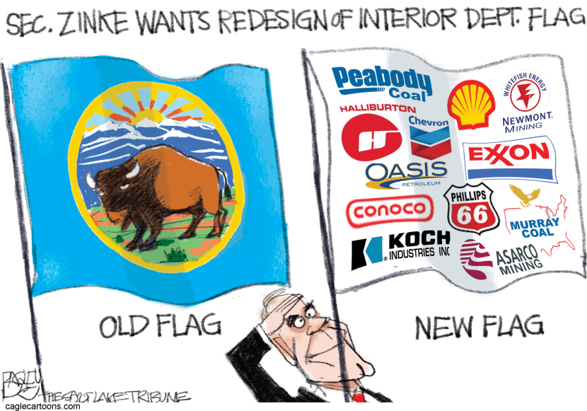 Zinke Eyes Corporate Logos for Interior Department Flag Redesign
