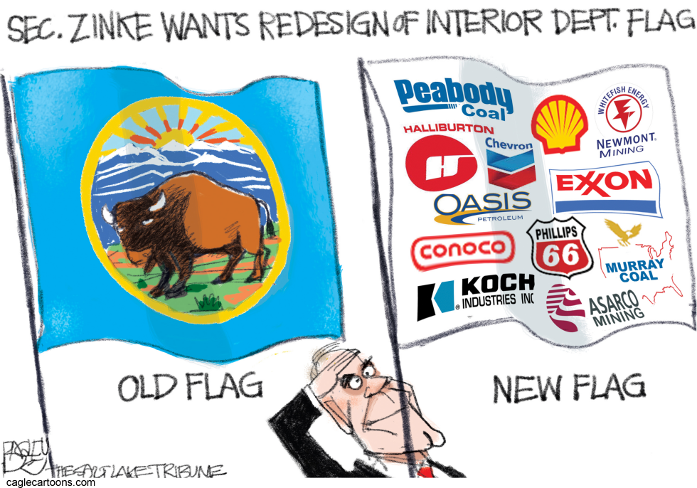 Zinke Eyes Corporate Logos for Interior Department Flag Redesign