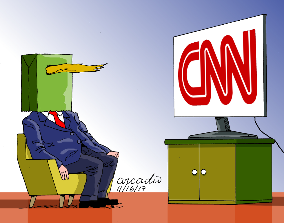 Cartoon Captures Trump Tension With CNN