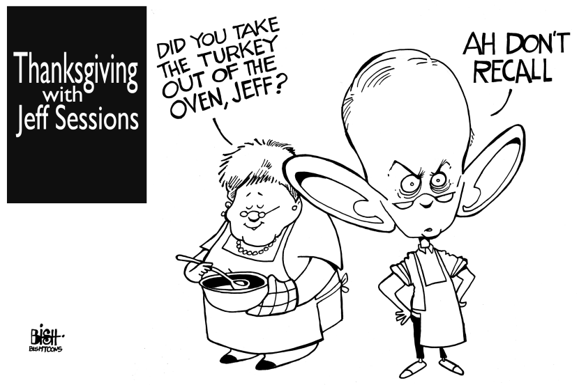 THANKSGIVING WITH JEFF SESSIONS, B/W
