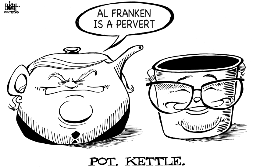 AL FRANKEN AND TRUMP, B/W