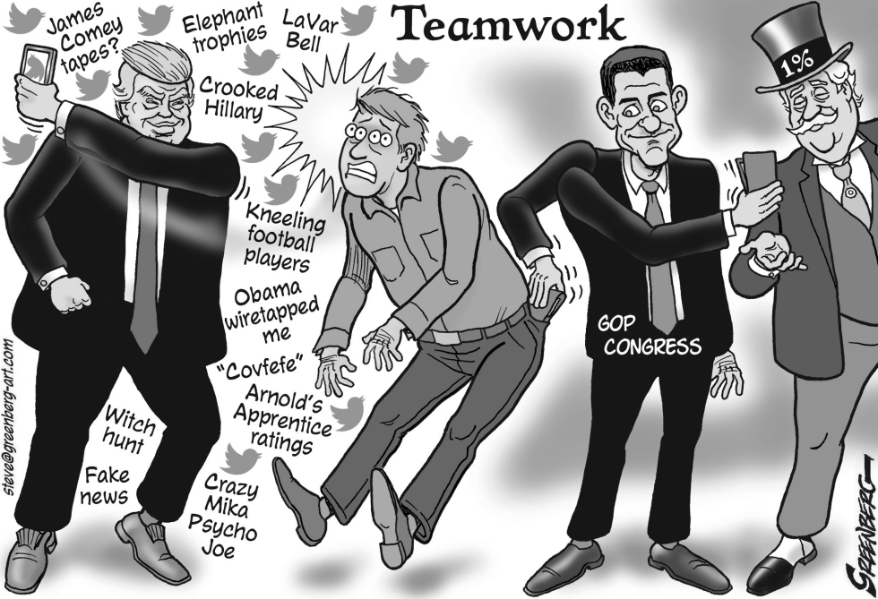 Twitter teamwork bw