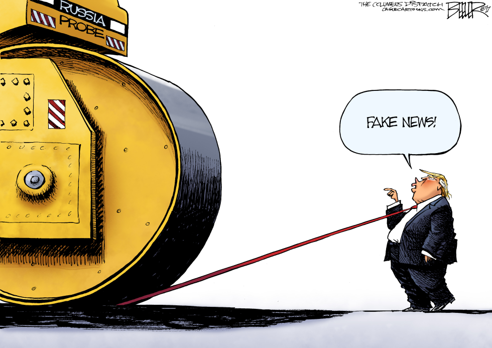  RUSSIA PROBE STEAMROLLER by Nate Beeler