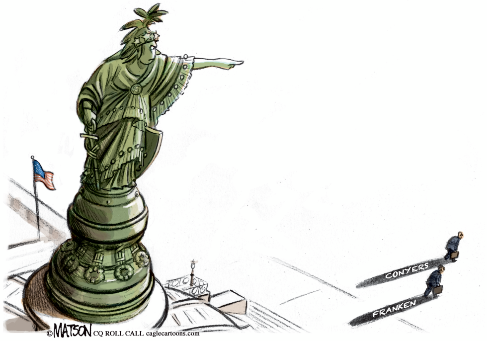  US CAPITOL STATUE OF FREEDOM POINTS THE WAY FOR CONYERS AND FRANKEN by RJ Matson