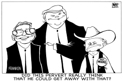 AL FRANKEN RESIGNS, B/W by Randy Bish