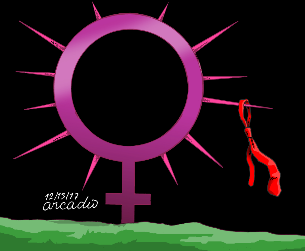  WOMEN WITH THORNS AND TRUMP./ MUJERES Y TRUMP by Arcadio Esquivel