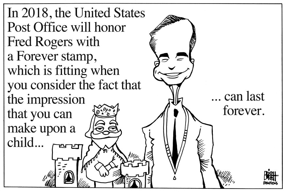 FRED ROGERS STAMP, B/W