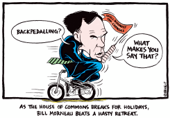 BILL MORNEAU BEATS A HASTY RETREAT by Ingrid Rice