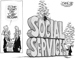 GOP CHIP PLAN BW by John Cole