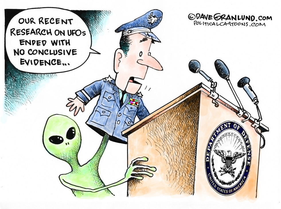  UFOS AND PENTAGON by Dave Granlund