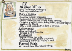 EX POLITICIAN JOB APPLICATION CV by Chris Slane