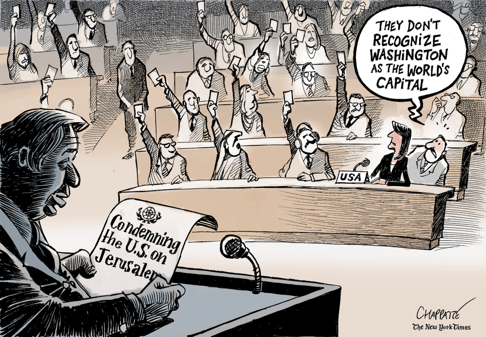  US REBUKED ON JERUSALEM by Patrick Chappatte