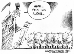 DEBT PASSED ALONG by Dave Granlund