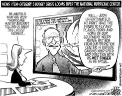 HURRICANE CENTER BUDGET DISASTER by Jeff Parker