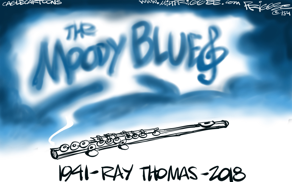  RAY THOMAS -RIP by Milt Priggee